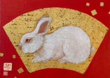 Painting a rabbit in Japanese style