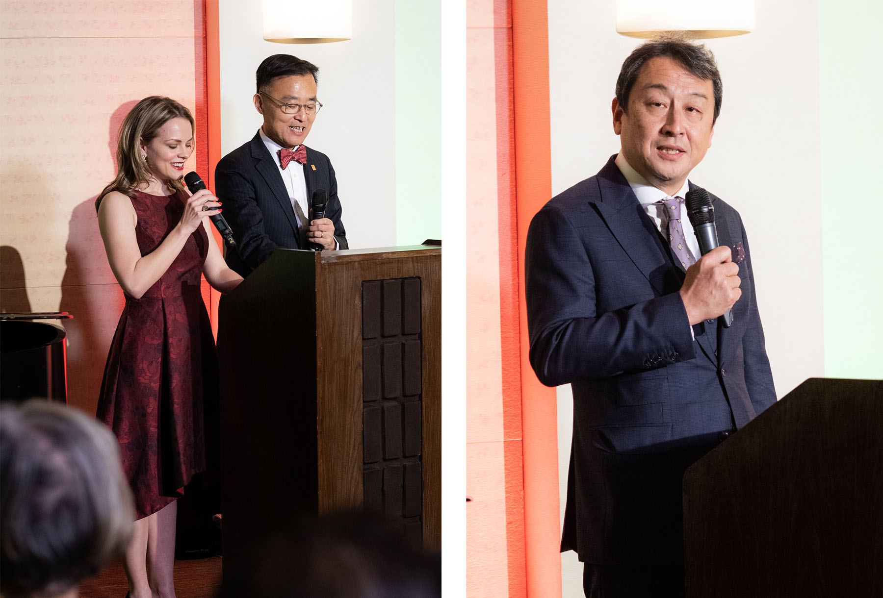 (Left) Ms. Christina Maxwell and Mr. Masaaki Maeda, (Right) Mr. Tomonori Wada