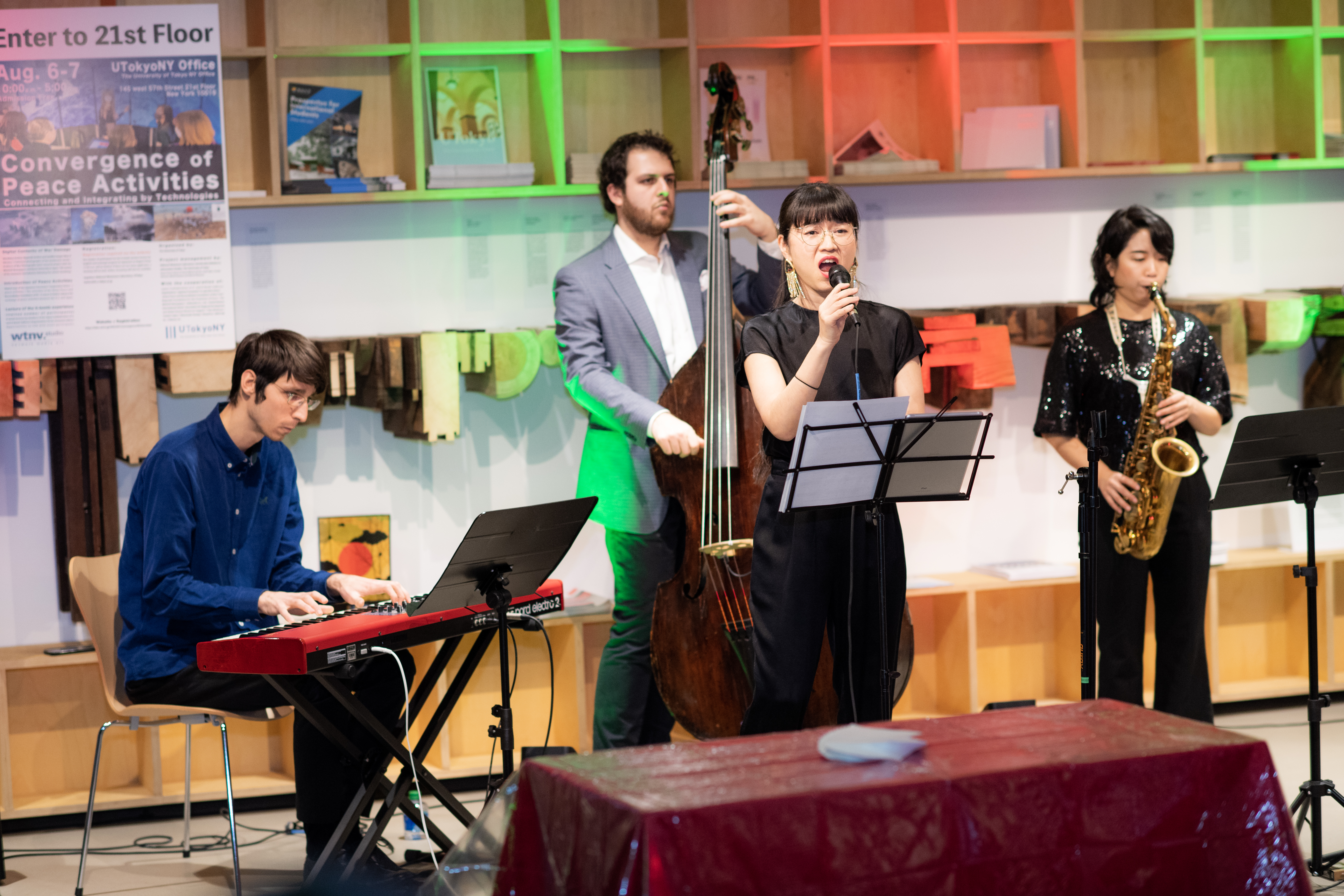 MSM Jazz Quartet: Ms. Yuko Kawasaki (Vocal), Ms. Erena Terakubo (Saxophone), Mr. Tomasso Perazzo (Keyboard), Mr. Mike Migliore (Bass)